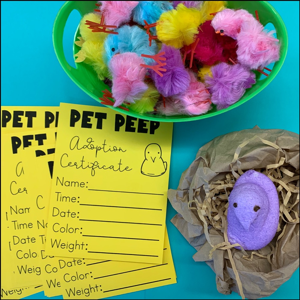 Adopt a Peep activity and certificate