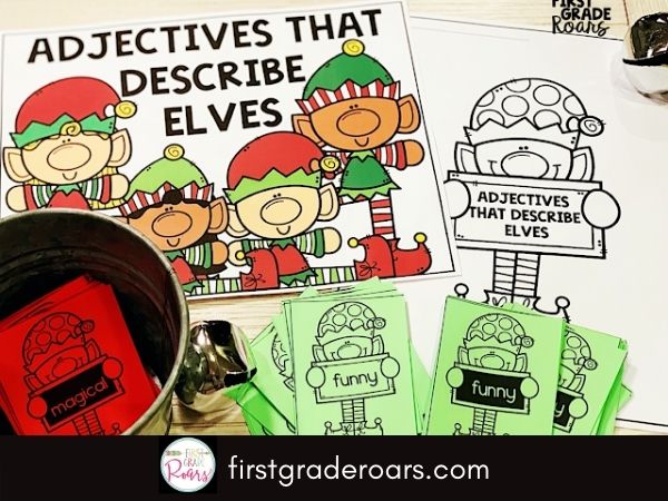 These 5 fun elf activities will bring your classroom to life the month of December. Students will work on spreading kindness when the elf visits the classroom. Elf literature suggestions are given for Pig the Elf and Memoirs of an Elf. Celebrate a fun elf theme day and work on elf centers and enjoy an elf snack. Don't forget to grab your elf freebie and work on adjectives the whole month of December. You will have a fun way to sort your students into groups too.