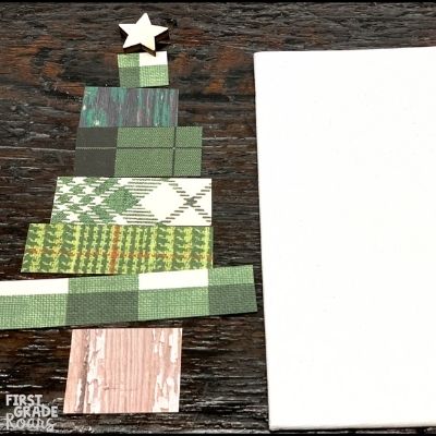 Christmas tree canvas craft for kids
