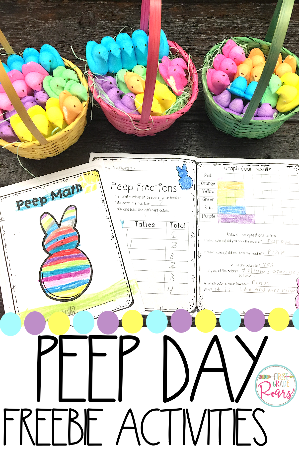 5 fun FREE Spring bunny, chick, and Peep activities. Lots of graphing fun with candy to enjoy as well. Certificates to reward positive achievements.