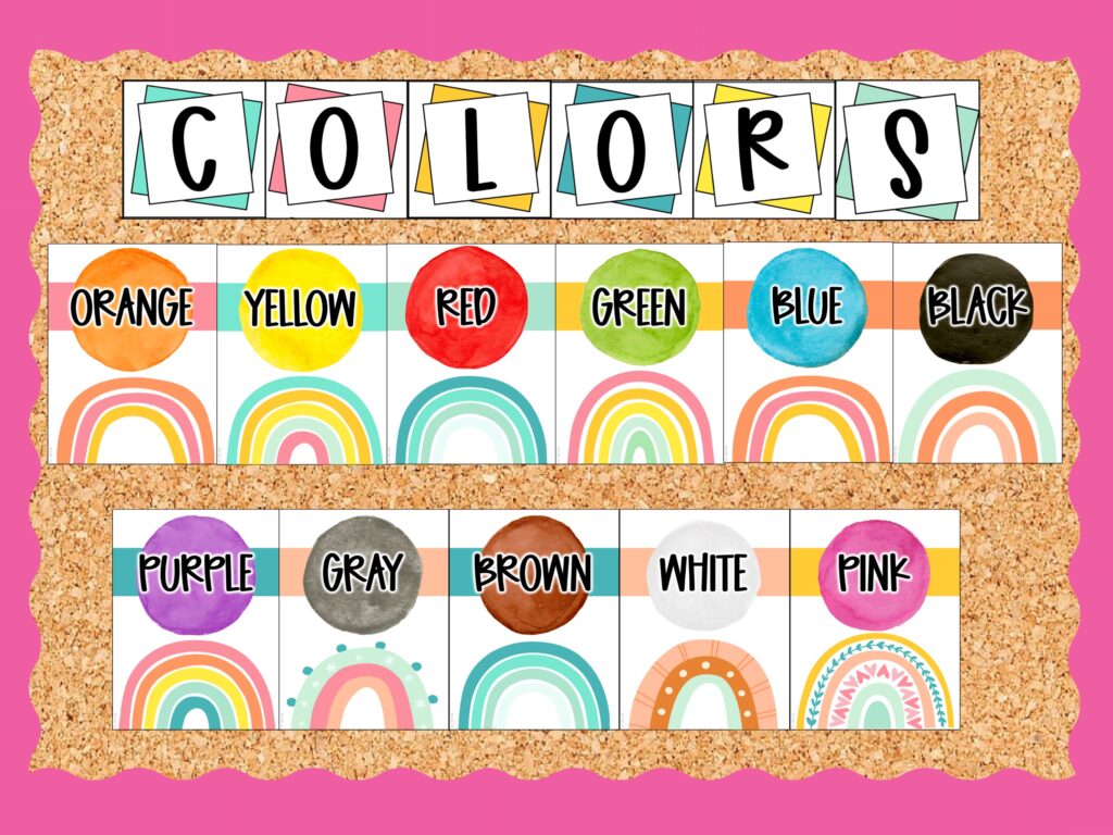 boho rainbow classroom theme colors bulletin board