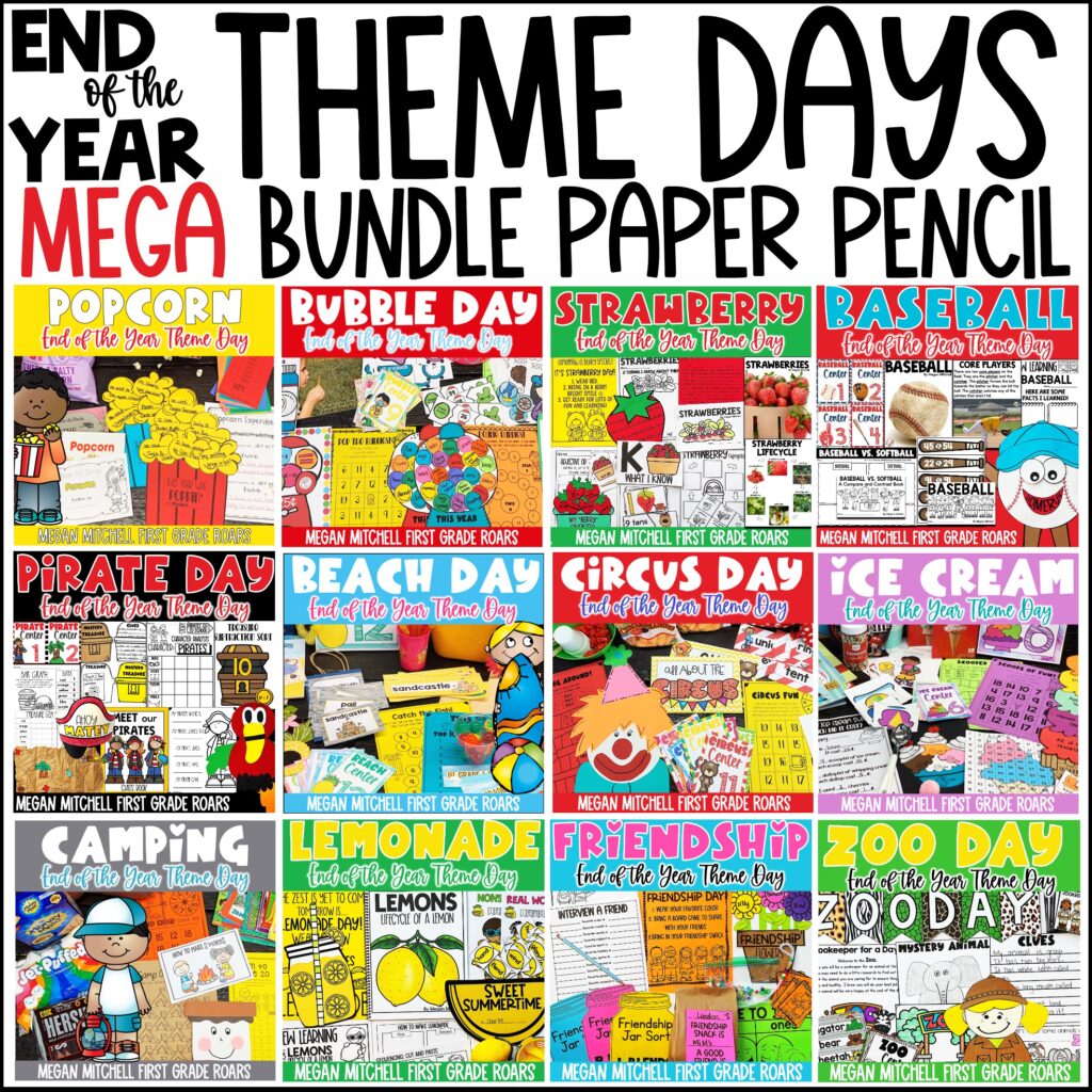 end of the year theme days mega bundle