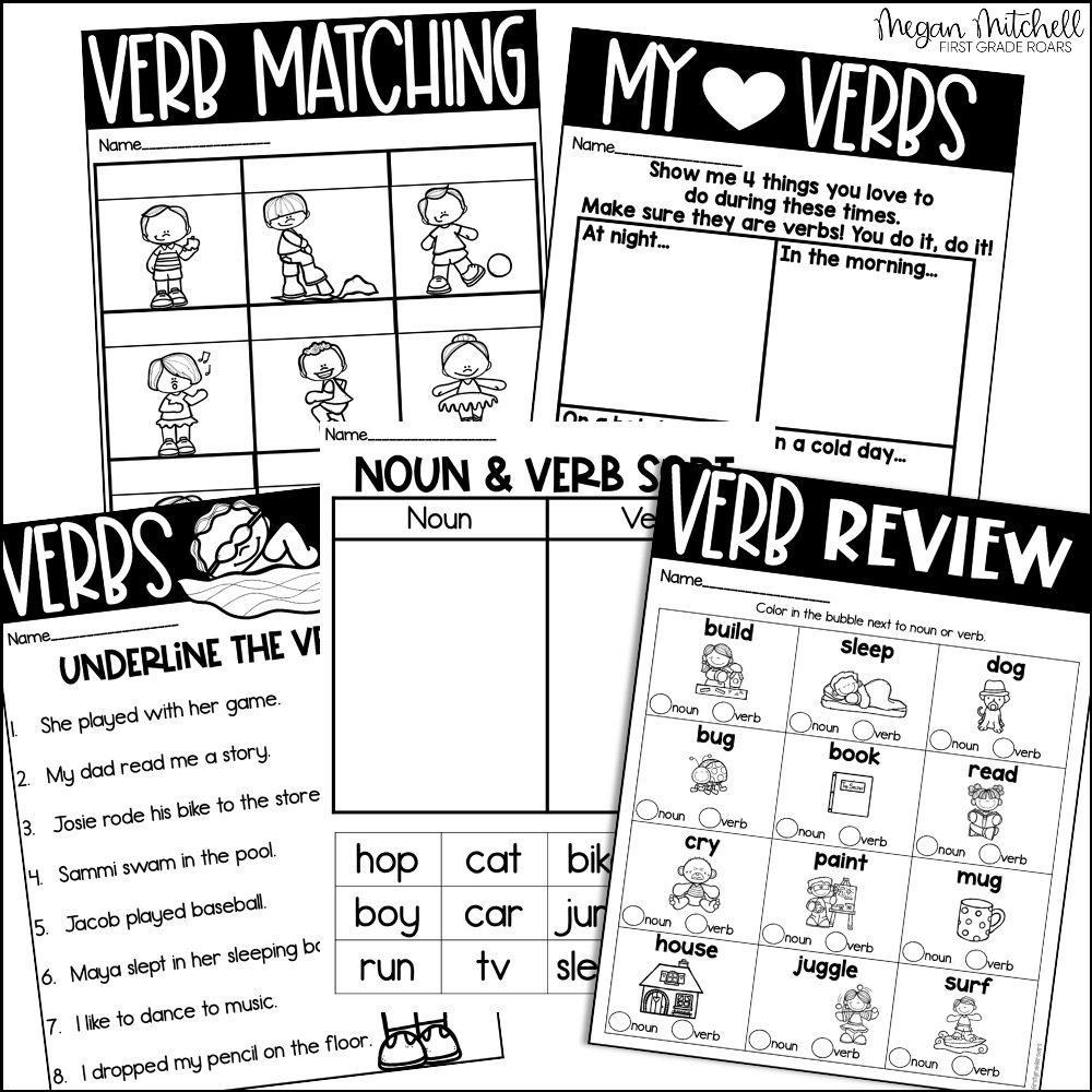 action verbs worksheets