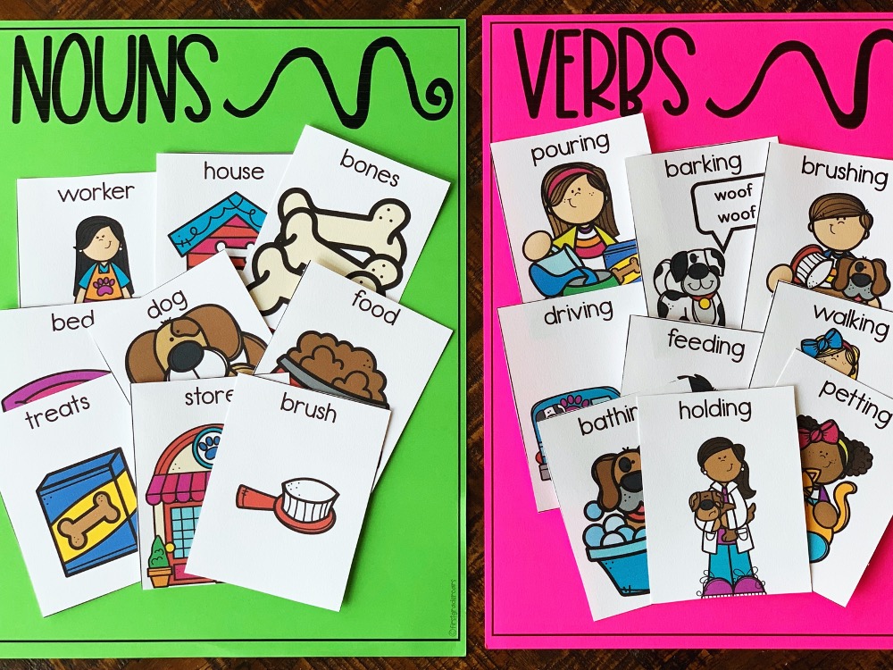 nouns and verbs sorting activity