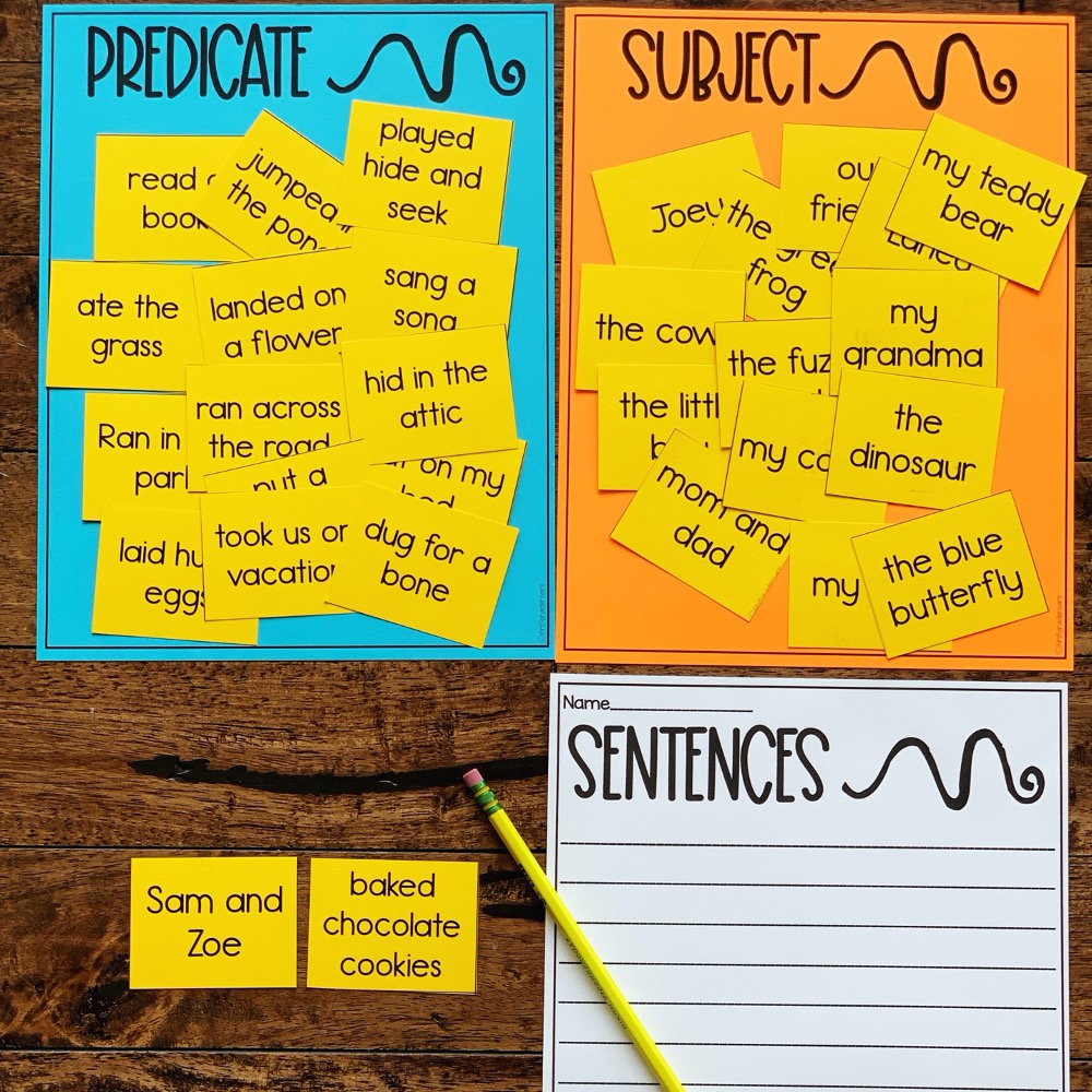 subject and predicate sorting activity