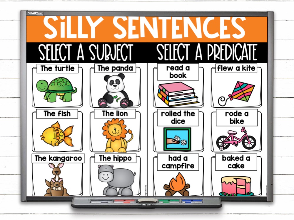 silly sentences for teaching subject and predicate