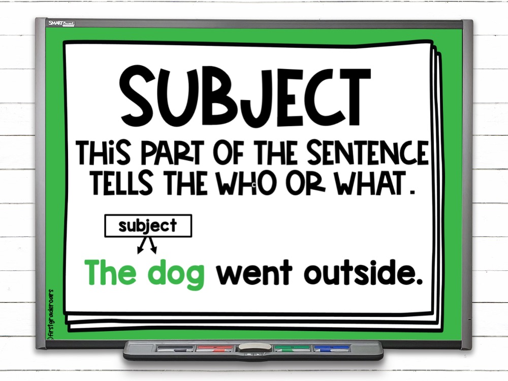 digital lesson plans for teaching subject and predicate