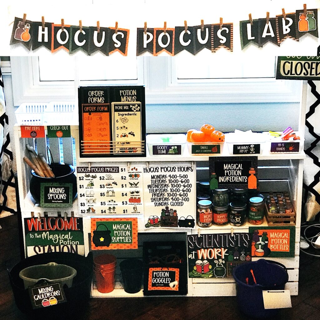 Halloween dramatic play Hocus Pocus Lab