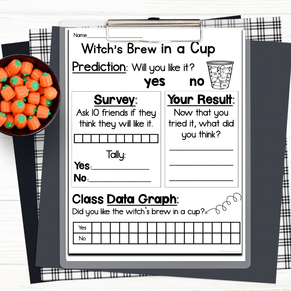witch's brew in a cup activity worksheet