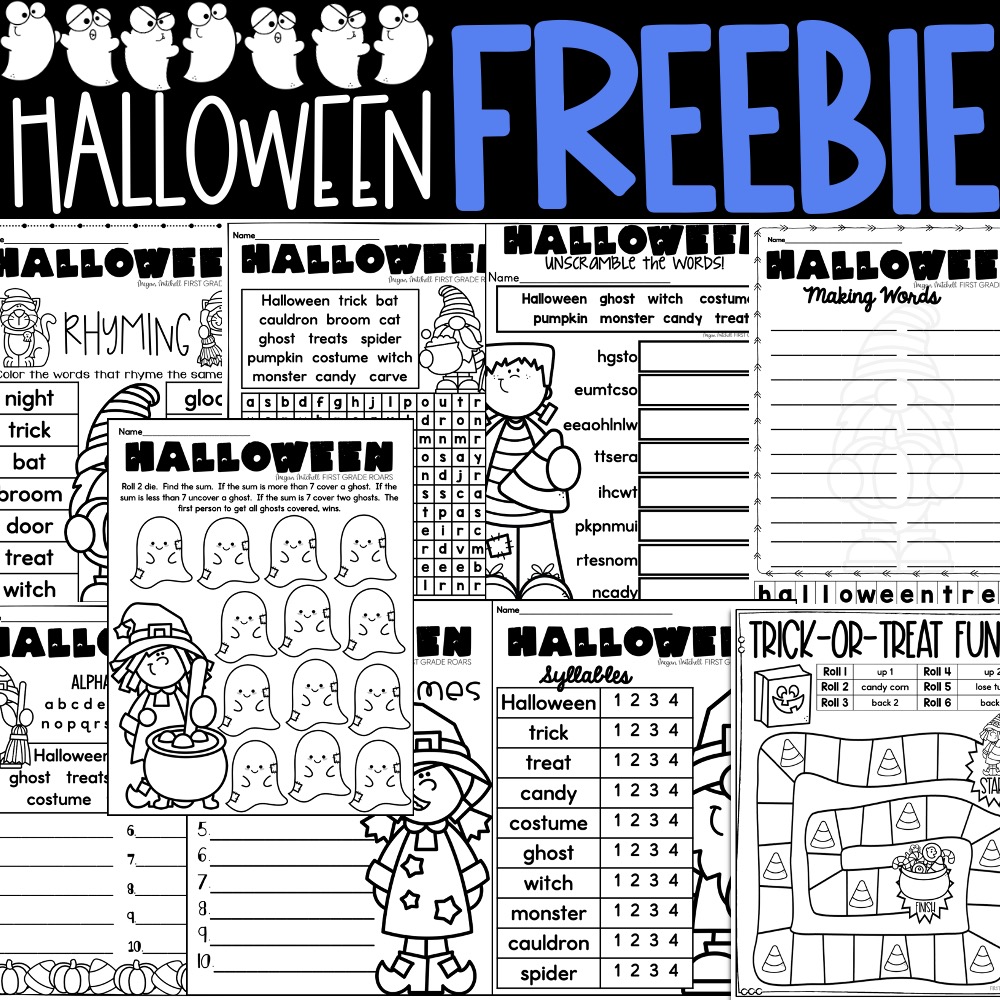 free Halloween worksheets