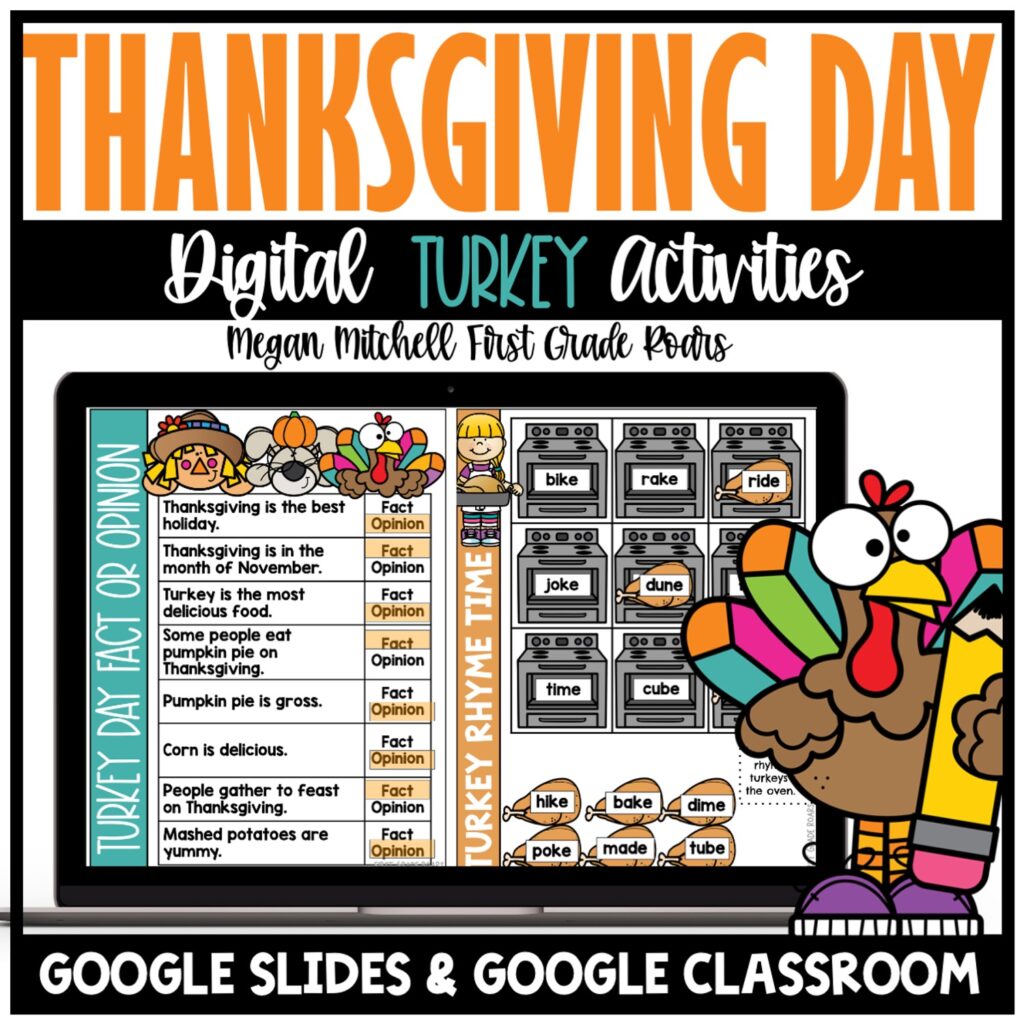 digital Thanksgiving activities for the classroom
