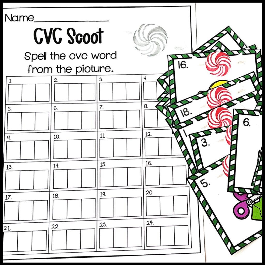 decoding and spelling CVC words worksheet
