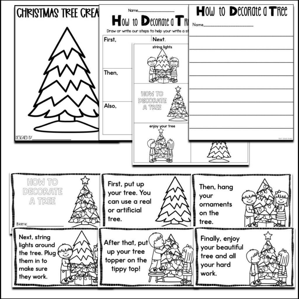 Christmas writing activity for first grade