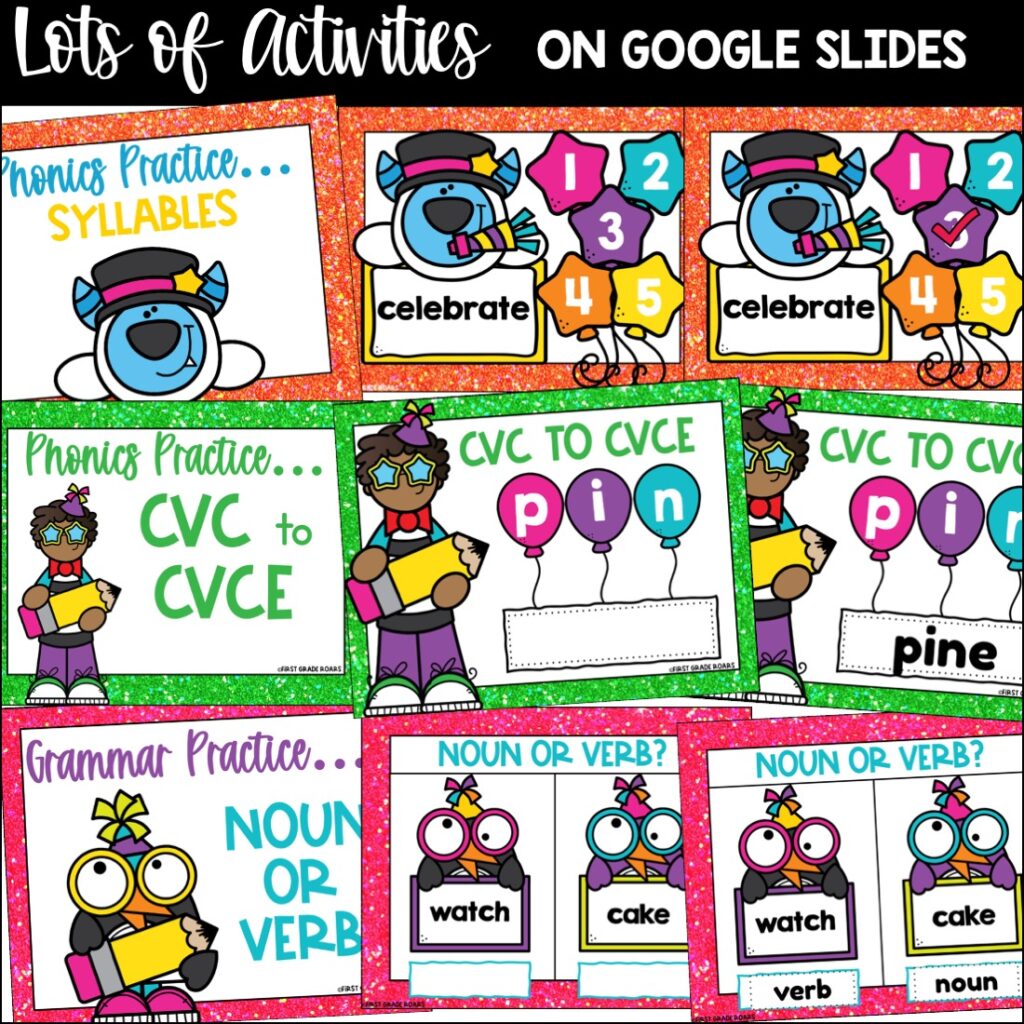 digital New year's activities for the classroom