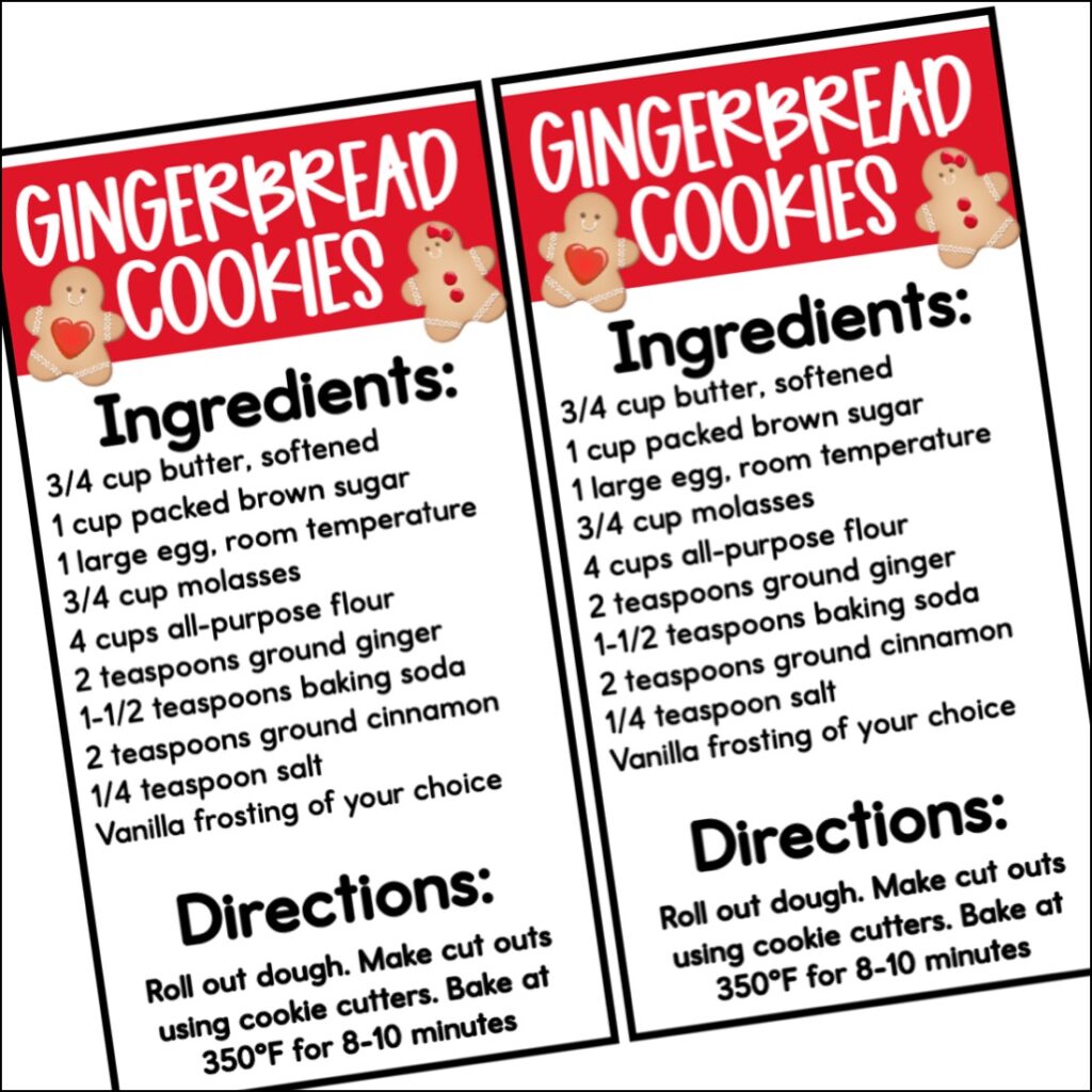gingerbread bakery dramatic play recipe