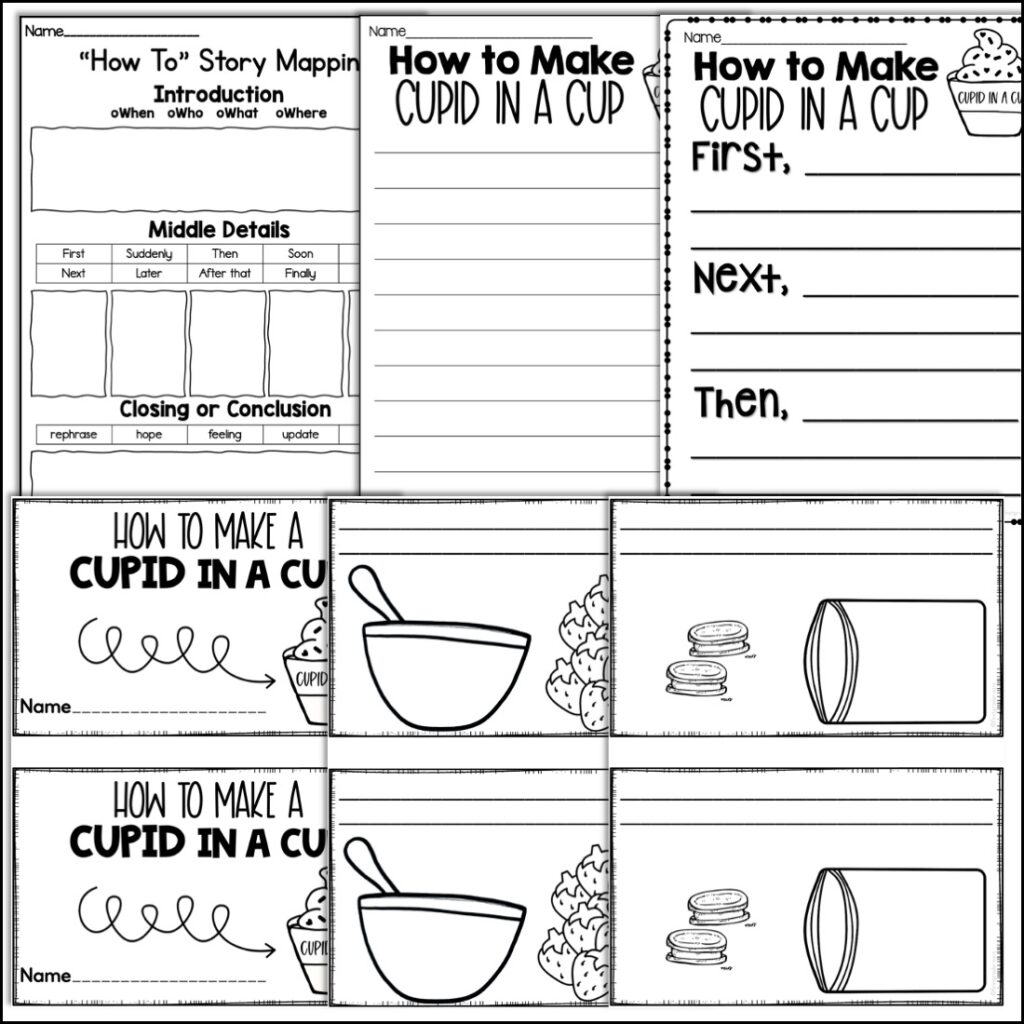Cupid in a Cup valentine's day writing activities