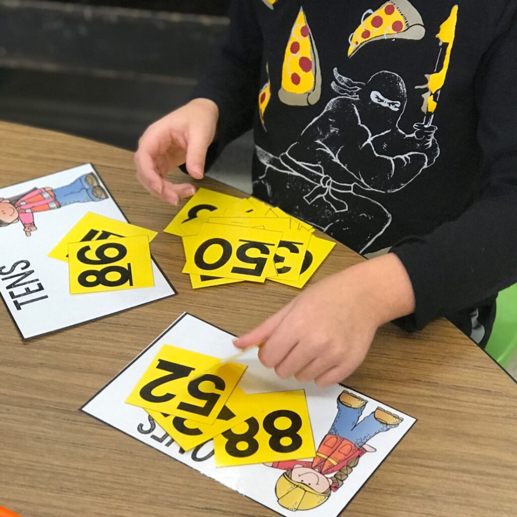 place value sorting activity