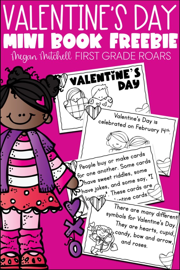 free printable mini book about Valentine's Day