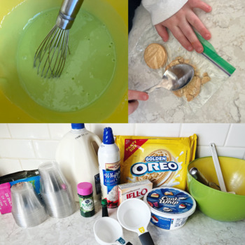 ingredients for Shamrock Pie in a Cup