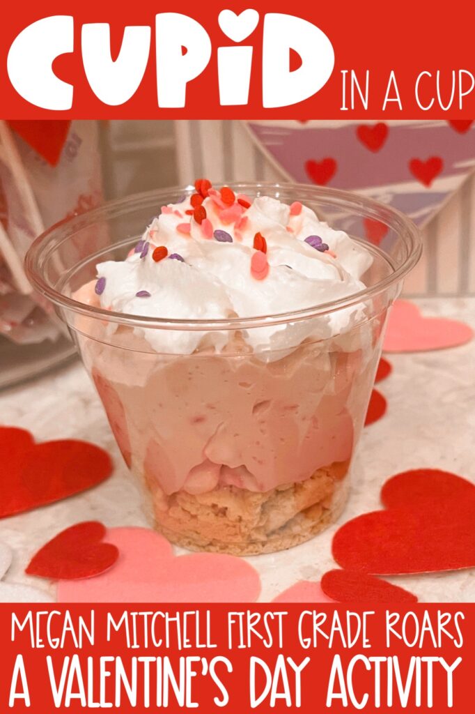 Cupid in a Cup valentine's day snack idea for the classroom