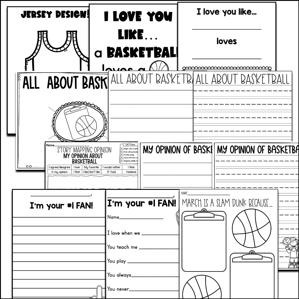 basketball writing activities
