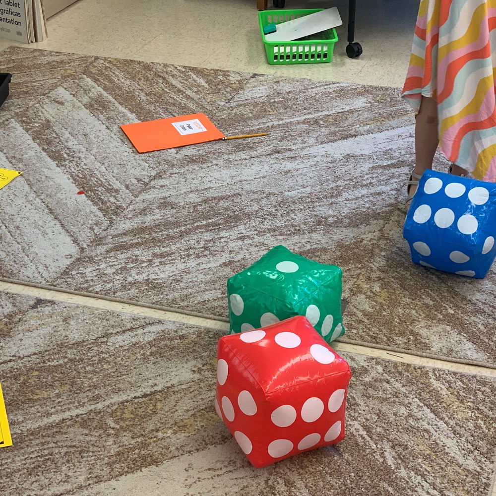 inflatable dice for math games