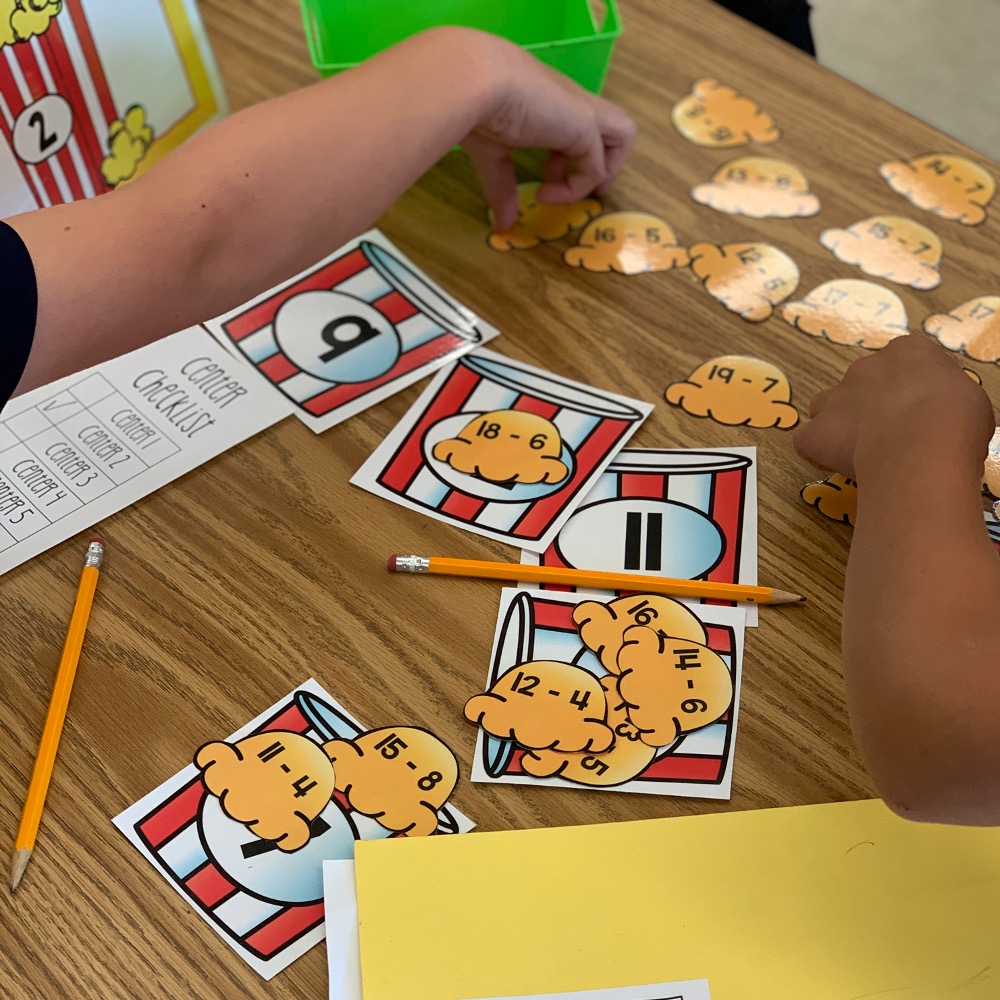 math popcorn game in the classroom
