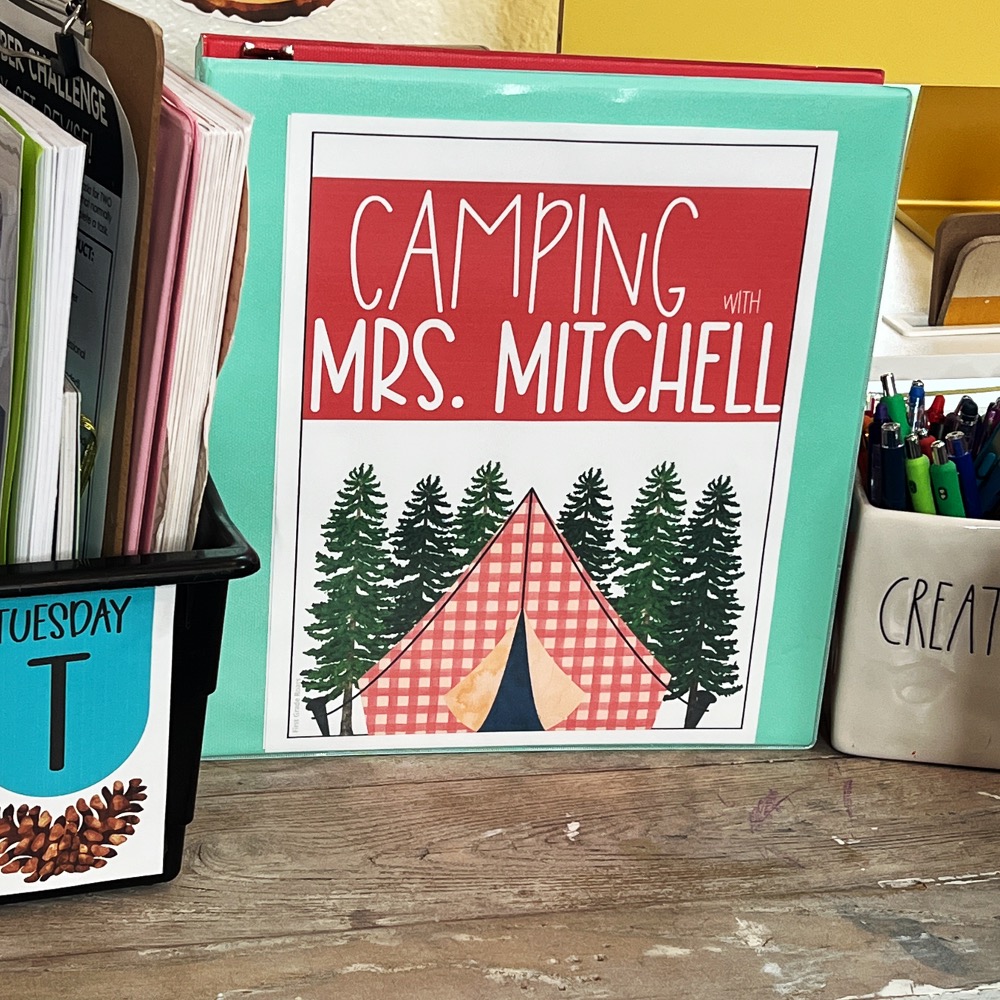 Camping theme teacher binder covers