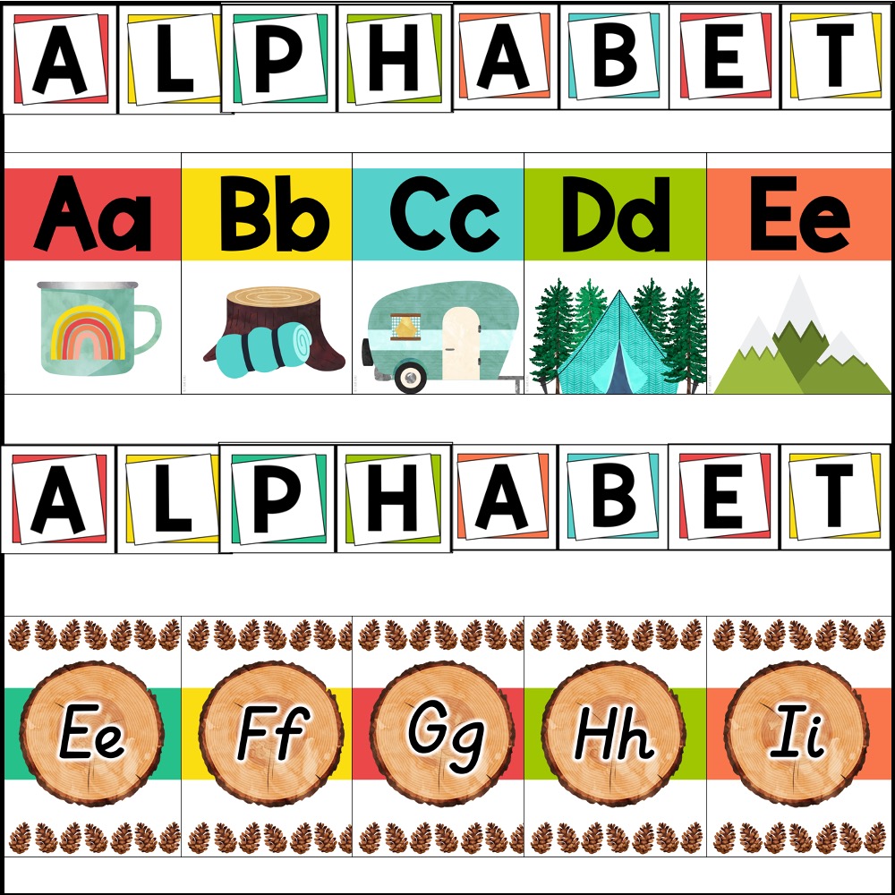 camping theme alphabet