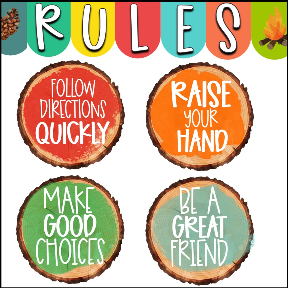 Happy Campers classroom rules posters