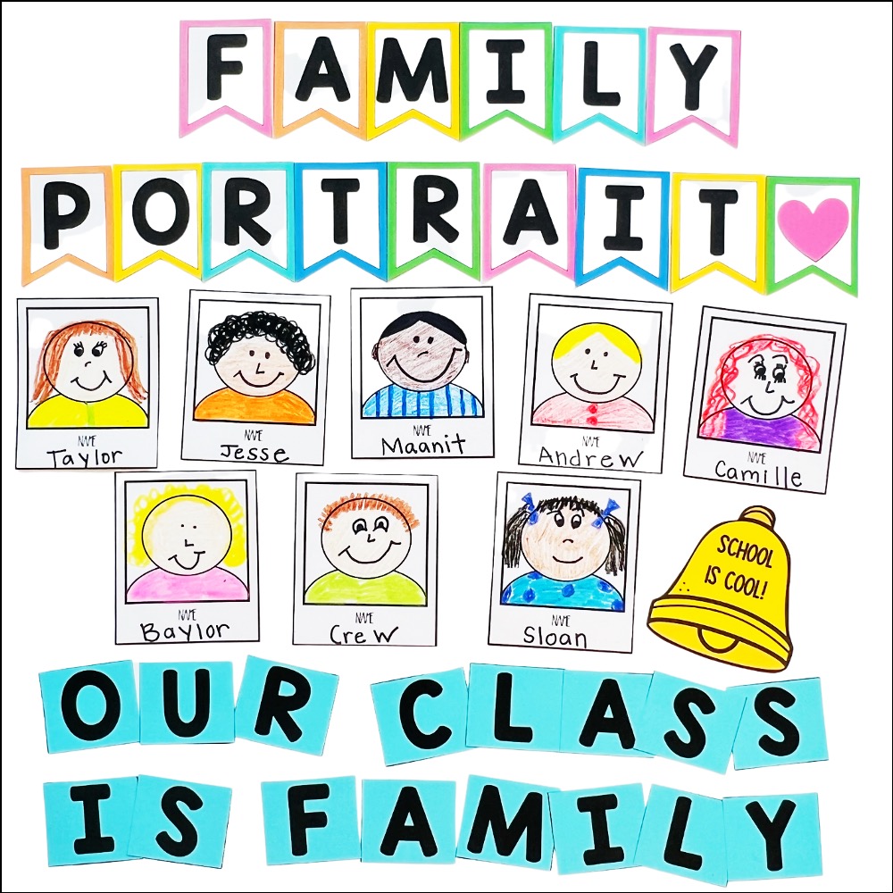 Our Class is a Family bulletin board and craft