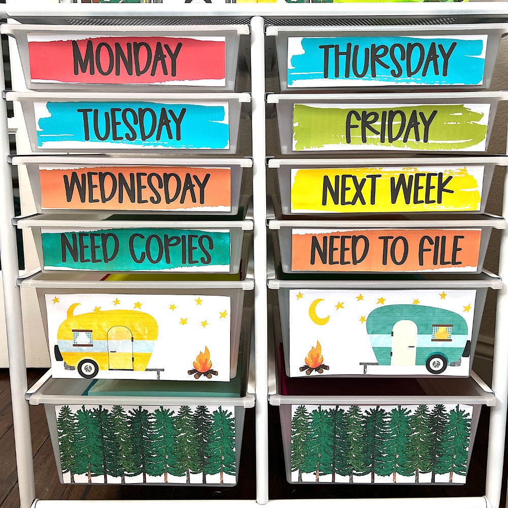 camping theme classroom labels