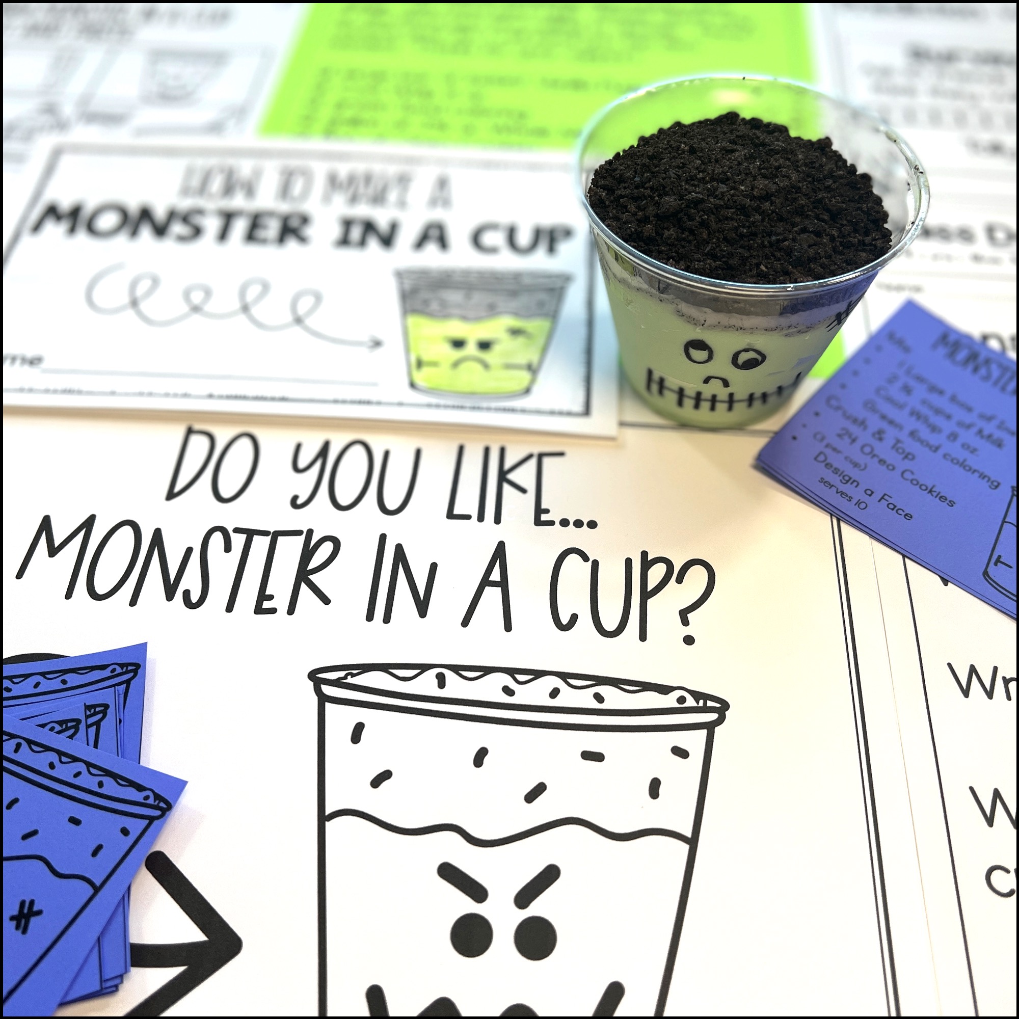 Halloween Snack Activity Monster in a Cup