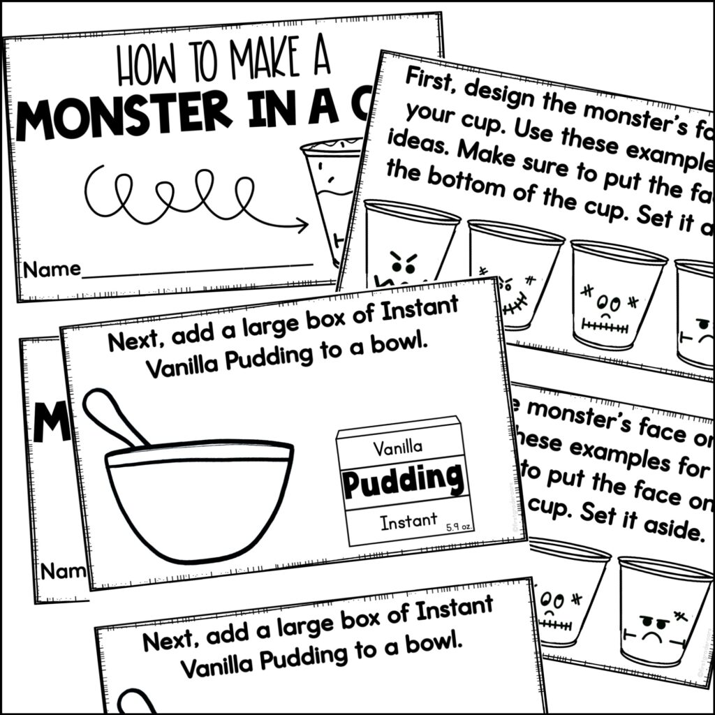 Monster in a Cup recipe mini book for students